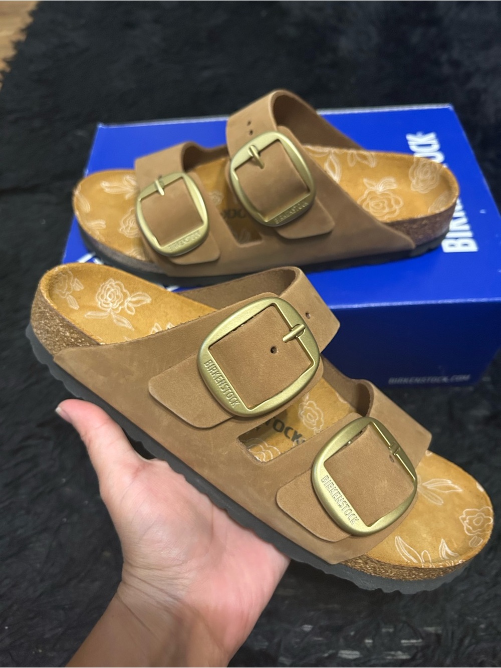 BIRKENSTOCK Arizona big buckle mink leather sandals slippers shoes eur 39 new